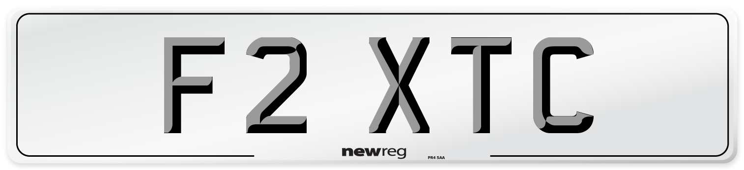 F2 XTC Number Plate from New Reg